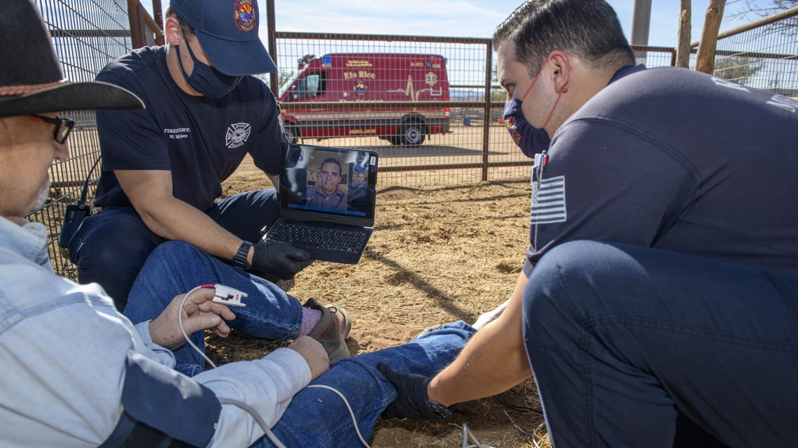 AzREADI, a new initiative involving the University of Arizona Health Sciences and Banner – University Medical Center Tucson, utilizes a telehealth platform that gives EMS providers at the scene of an accident access to emergency department physicians to virtually receive input on the best treatment option for a patient.