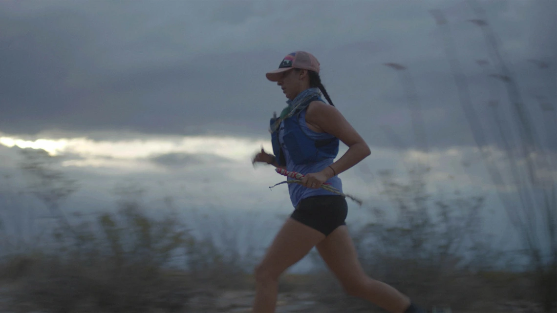 "Run to Be Visible," a documentary released last month by Patagonia, follows UArizona postdoc Lydia Jennings as she completes a 50-mile run honoring Indigenous scientists of the past, present and future. (Photo by Devin Whetstone)