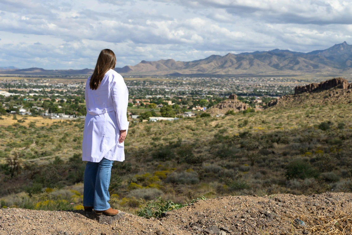 Dr. Dawn Bowling looks at the horizon.