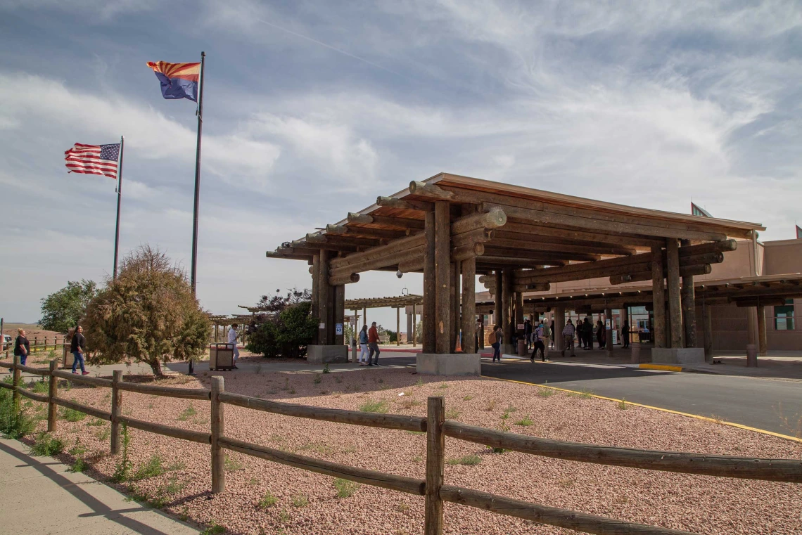 An exterior view of the Hopi Health Care Center in Polacca, Arizona.