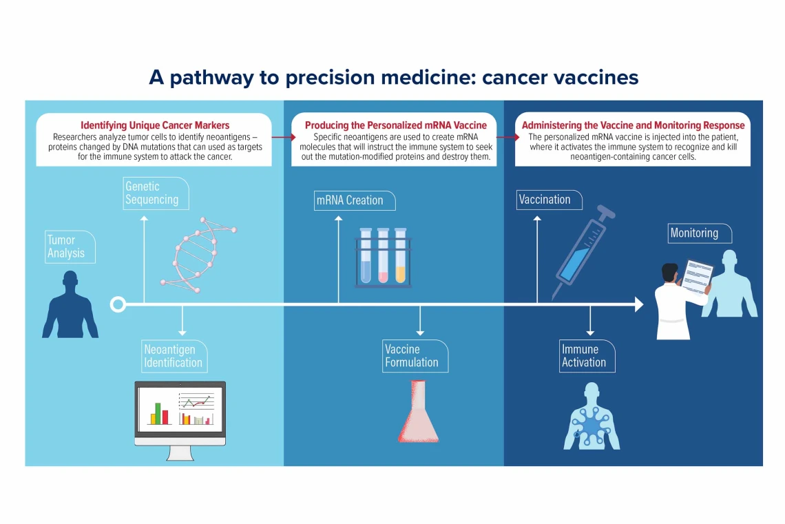 Graphic illustration of personalized vaccine development process