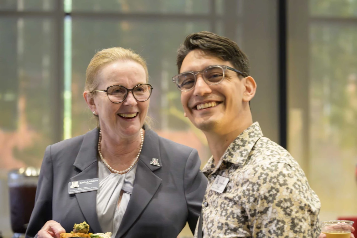Photo of Chris Childers, PT, PhD, and student Ty Rodriguez smiling.