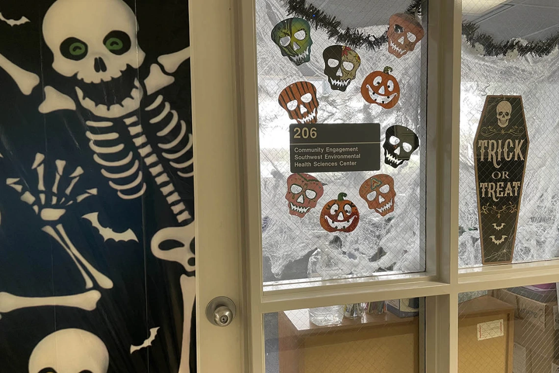 The College of Nursing has over a dozen decorated doors, windows and walls on multiple floors entered into its Halloween decorating contest this year. 