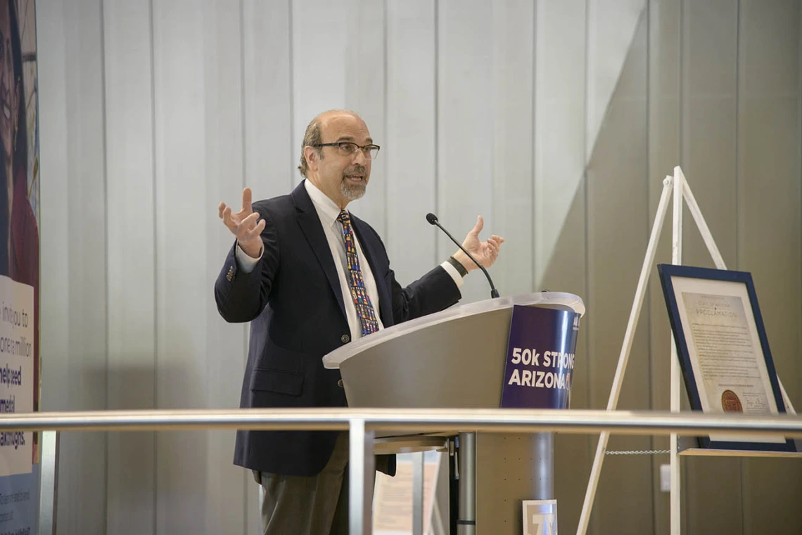 Andreas Theodorou, MD, FCCM, FAAP, professor and vice chair of the Department of Pediatrics at the College of Medicine – Tucson, clinical program leader, Pediatrics, Banner University Medicine Group-Tucson and PI for All of Us UArizona – Banner, reviews the history of the All of Us Research Program in Arizona and explains what it has taken to register 50,000 participants.