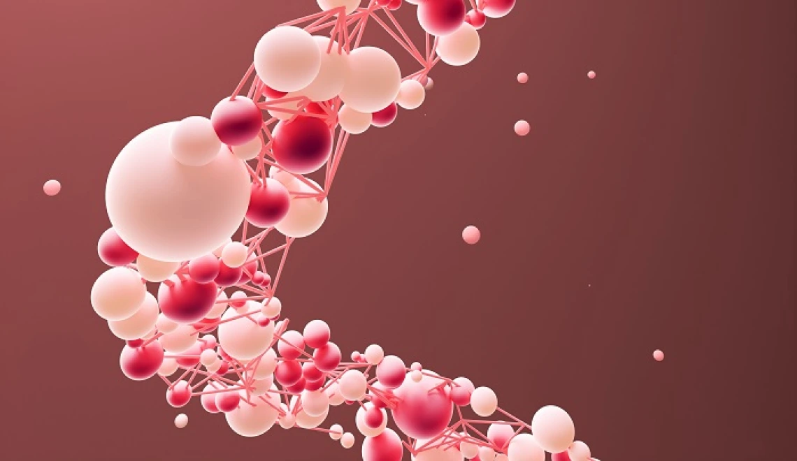 Red Helix, string of connected bubbles