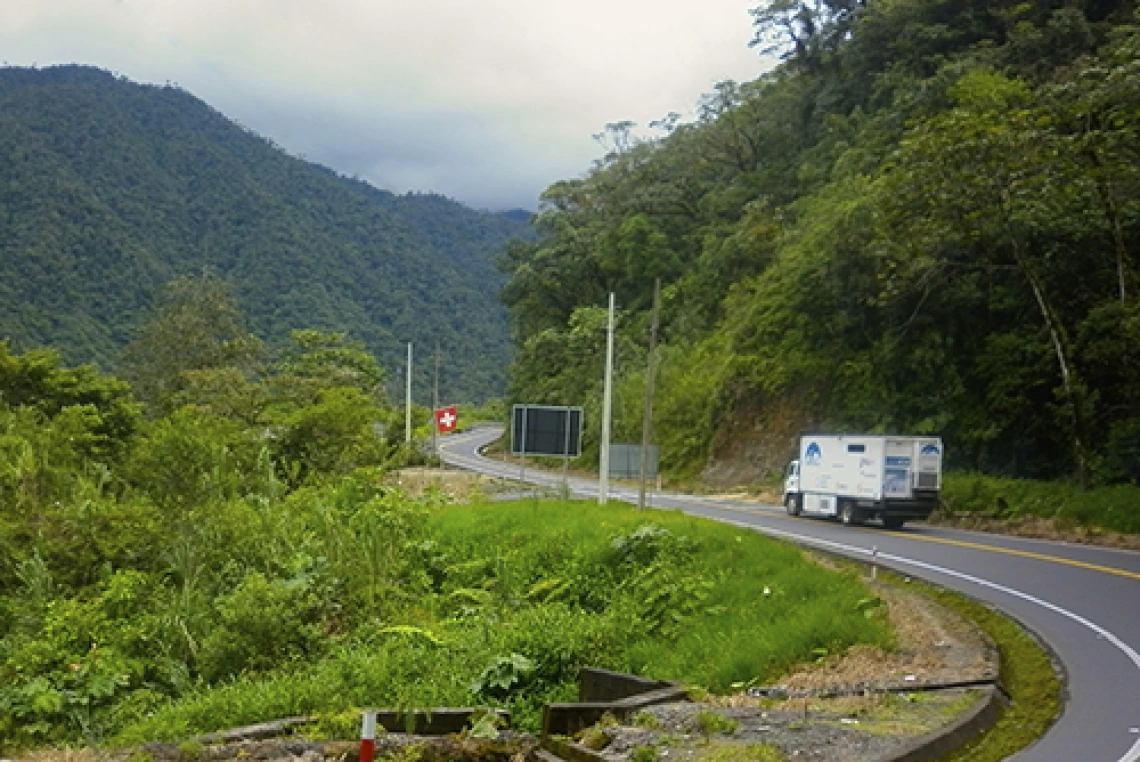 Mobile surgery truck on the road