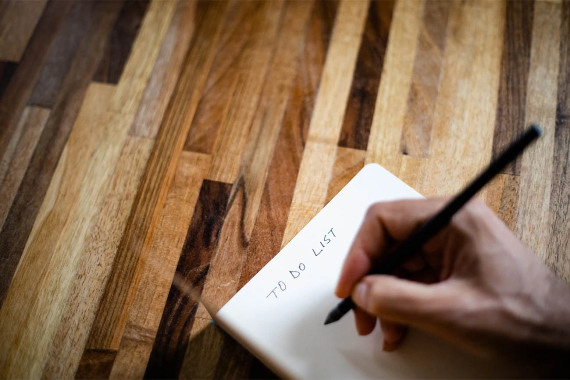 Writing a to-do list 