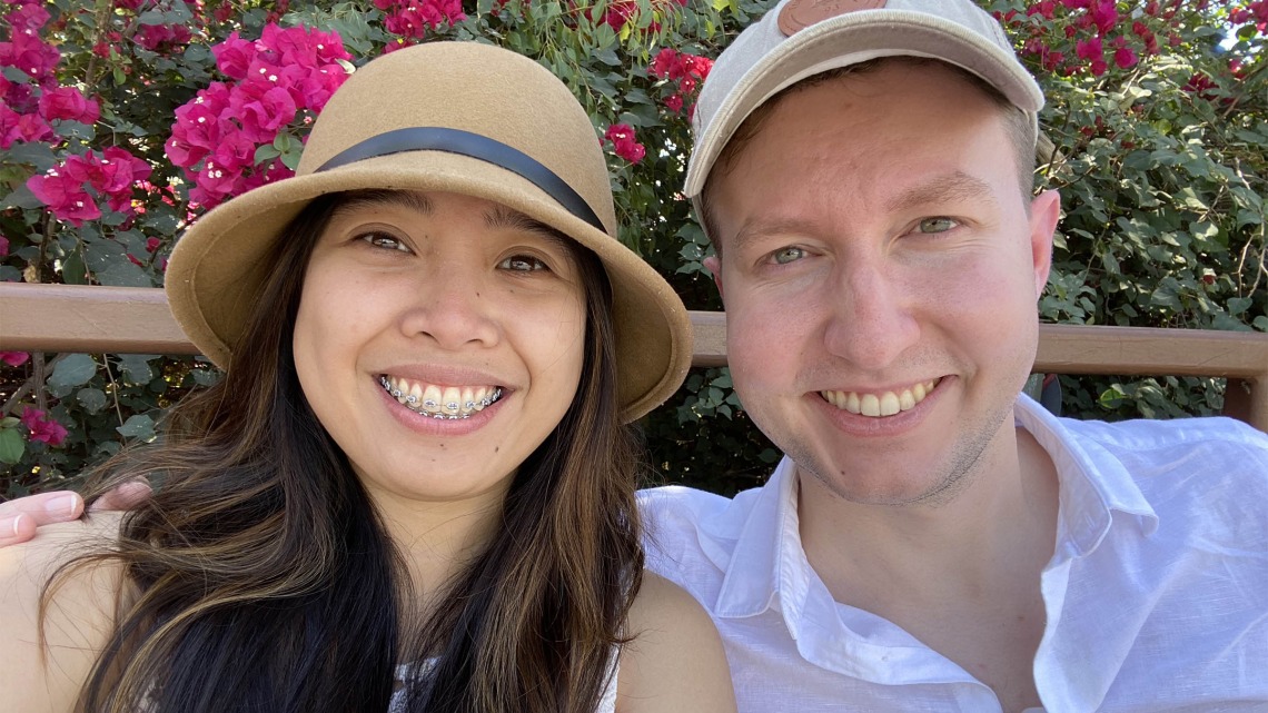 Shienna Braga and Eric Taylor, who plan to marry in 2024, received their pharmacy residency matches along with 47 other R. Ken Coit College of Pharmacy students. (Photo courtesy Eric Taylor and Shienna Braga)