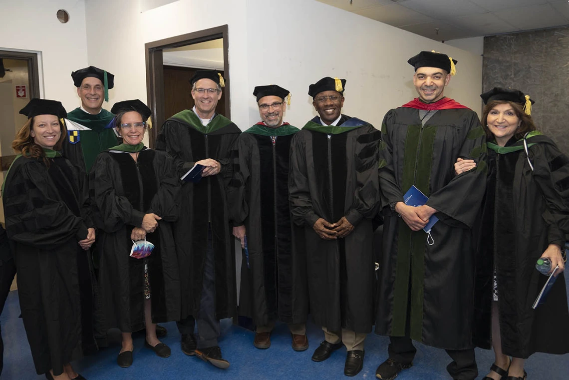 UArizona College of Medicine – Tucson faculty stand ready to go on stage for the class of 2022 convocation in Centennial Hall. 