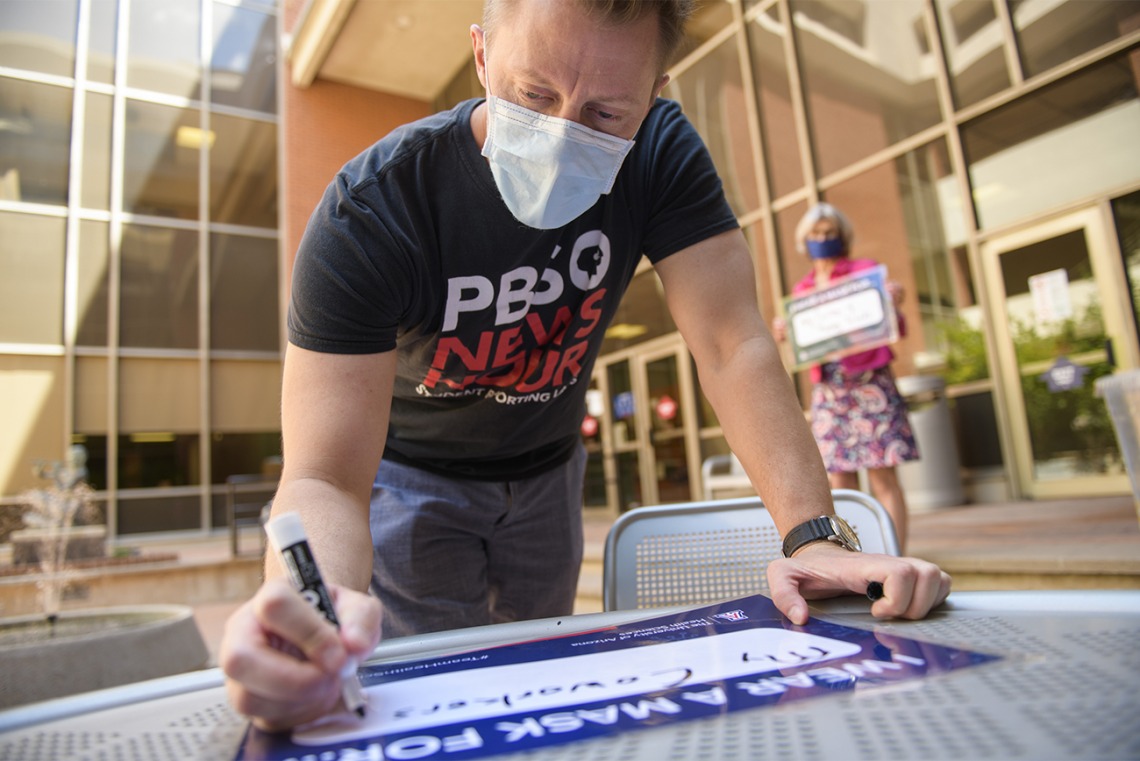 Will Holst, director of marketing and communications at the UArizona College of Nursing, writes his motivations for upholding public health standards by wearing a mask.