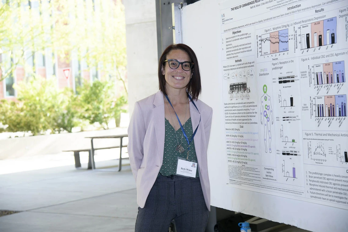 Beth Wiese, a doctoral candidate in the College of Medicine – Tucson’s Department of Pharmacology, presented her research during an afternoon poster session.