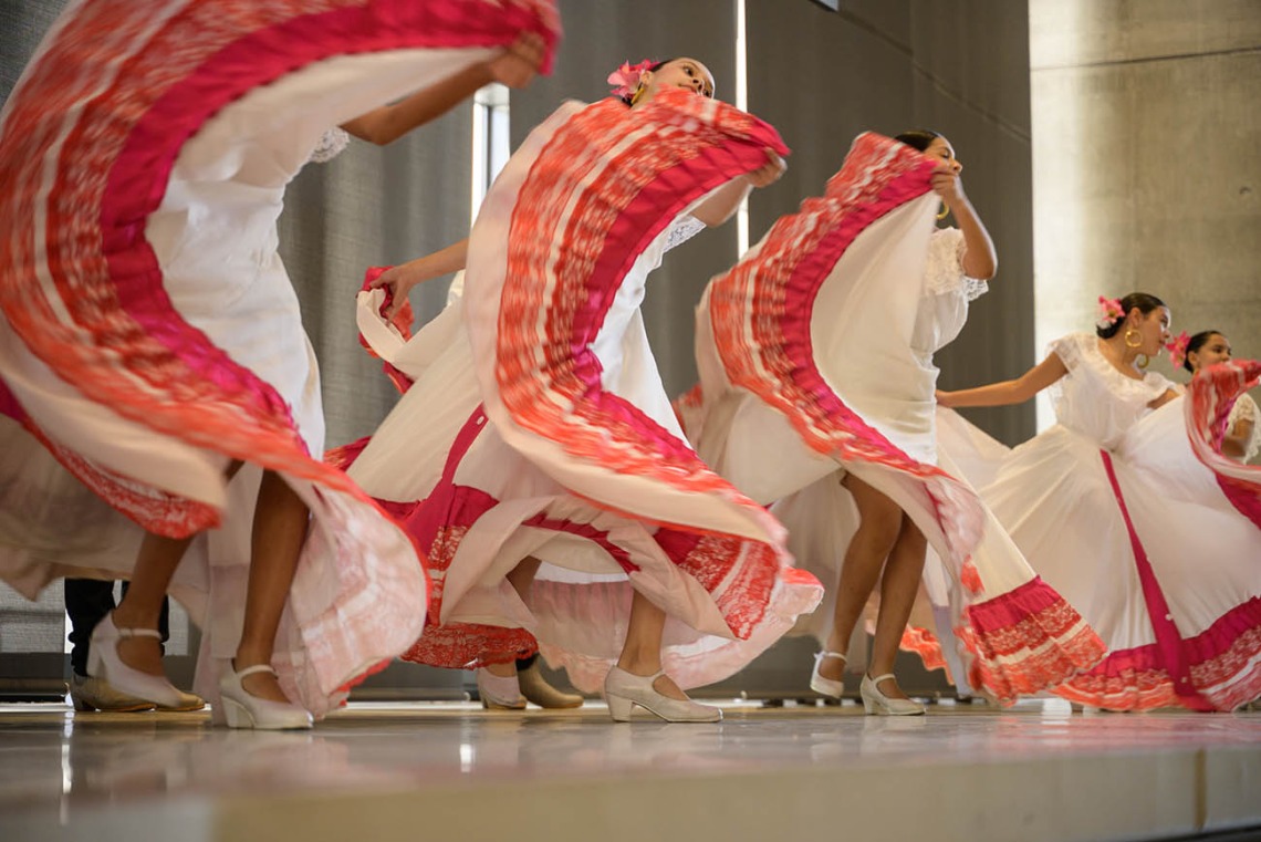Members of Ballet Folklorico Tapatio dance during the inaugural Feast for Your Brain community event on Sept. 10.
