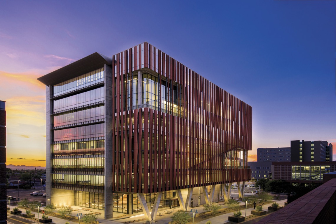 The Health Sciences Innovation Building was opened in 2019 as a cutting-edge science research, education and outreach space, flexible to meet the changing needs of the Health Sciences community.