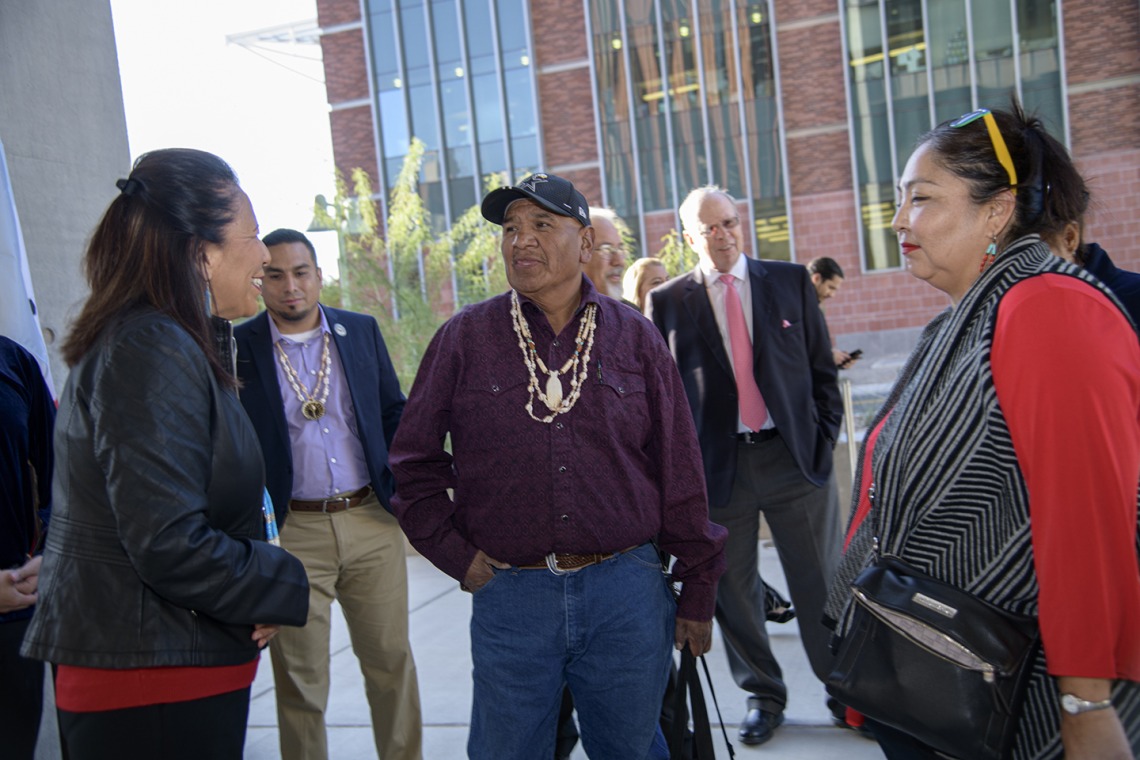 Attendees gather outside the Health Sciences Innovation Building for the blessing ceremony, Nov. 1, 2019.