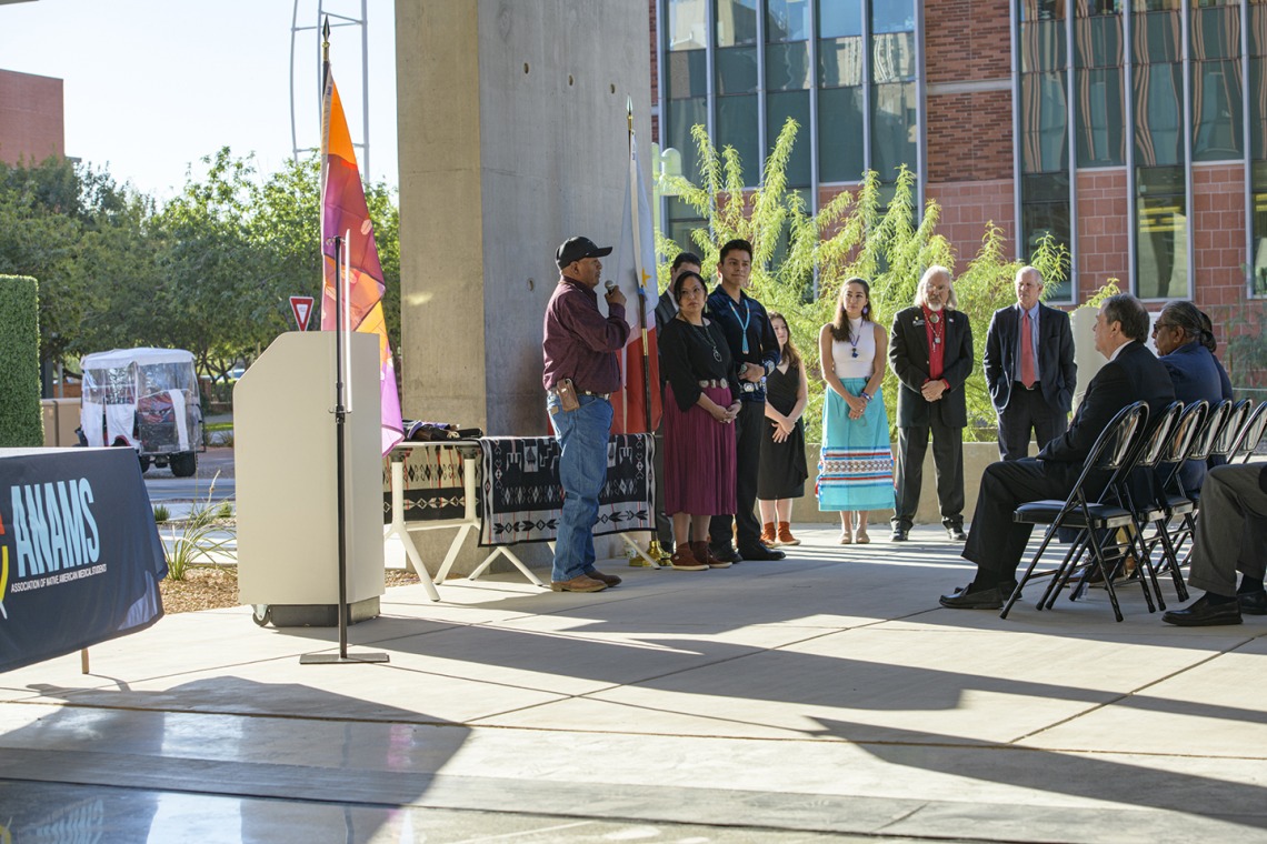 The Native American blessing was conducted by Tim Antone, a spiritual leader of the Tohono O’odham Nation.