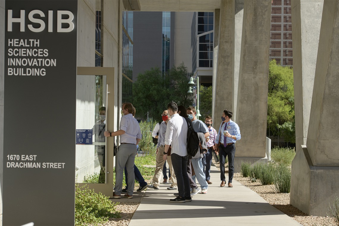College of Medicine – Tucson students enter the Health Sciences Innovation Building.