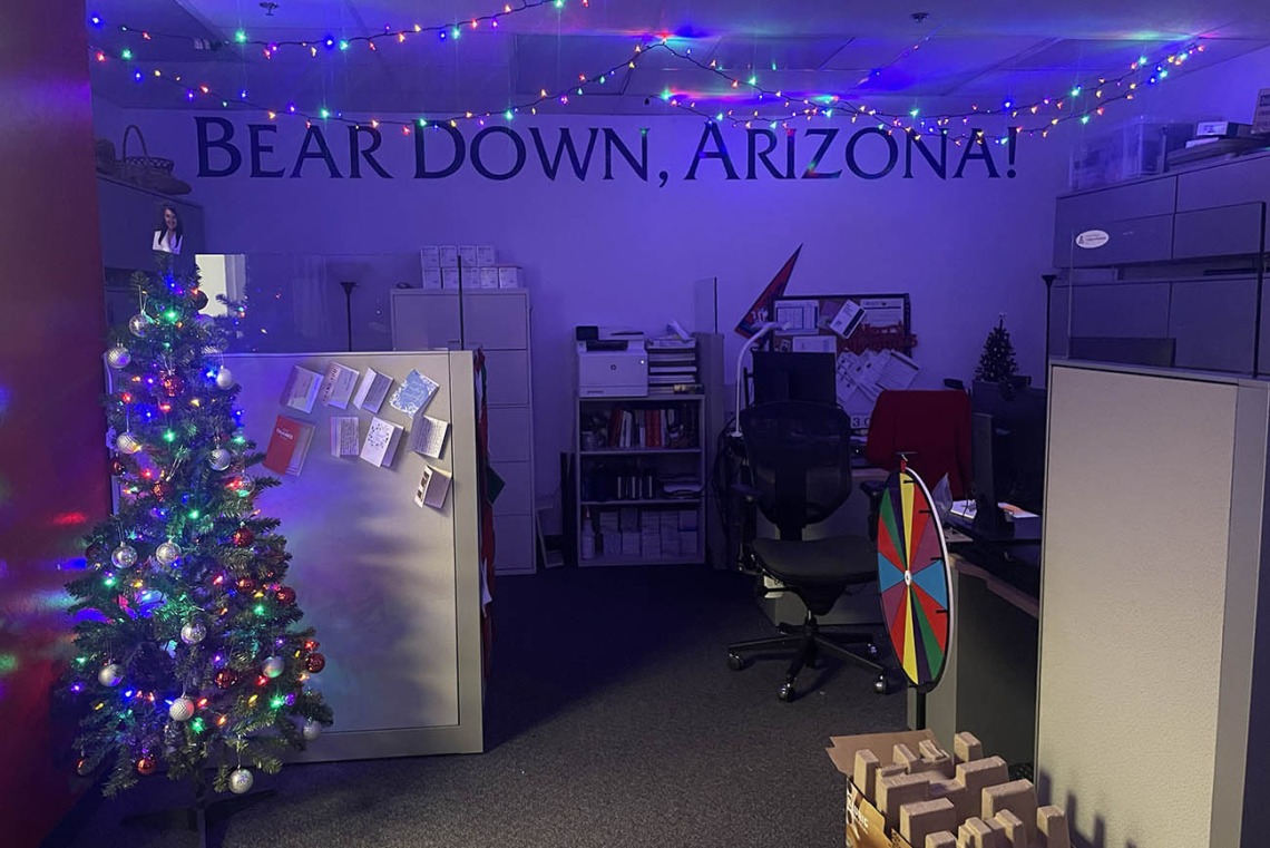 The Office of Admissions at the College of Medicine – Tucson has everything but a crackling fire to set a warm scene for the holidays. 