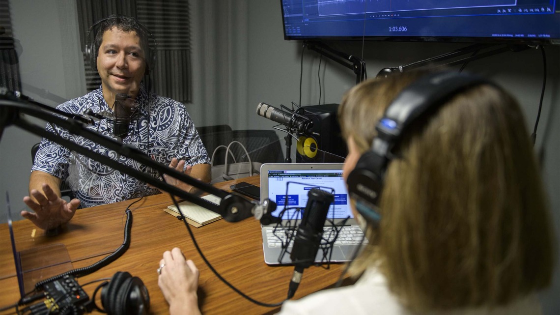 Jon Kevan and Lauren Erdelyi record the Innovations in Aging podcast, a mobile, ascynchronous way for professionals to remain connected to engaging educational information.