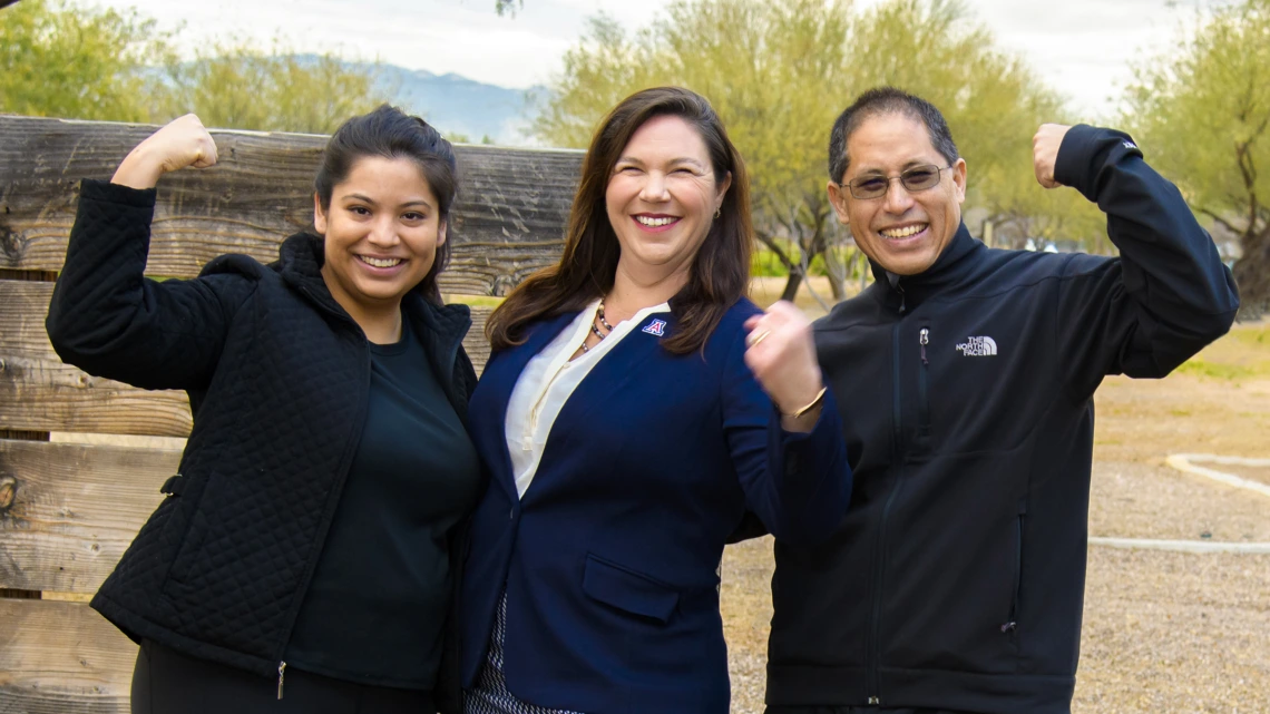 Bringing different perspectives to providing health care yields better outcomes. From left to right: Ravina Thuraisingam, MD, College of Medicine – Tucson class of 2020, Jennifer Bea, PhD, and Vinson Lee, MS, research coordinator, in a photo from 2019.