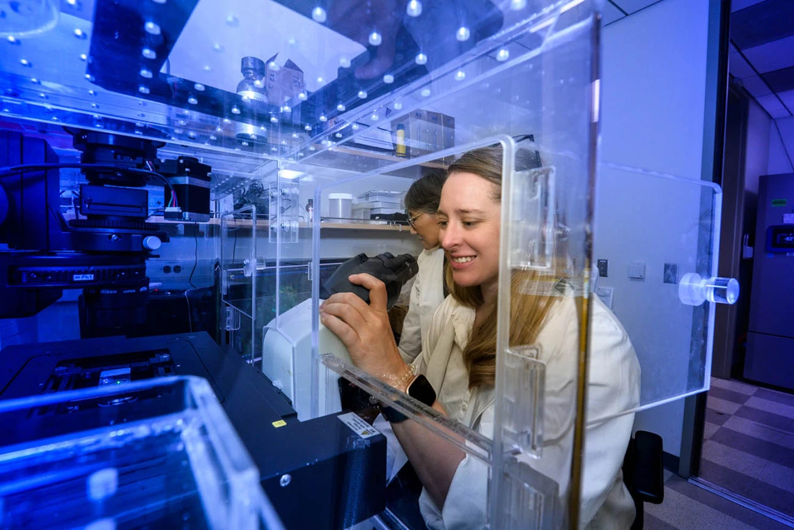 Kate Rhodes, PhD, is studying the interactions between the female reproductive tract microbiota and the bacterial pathogen that causes gonorrhea.