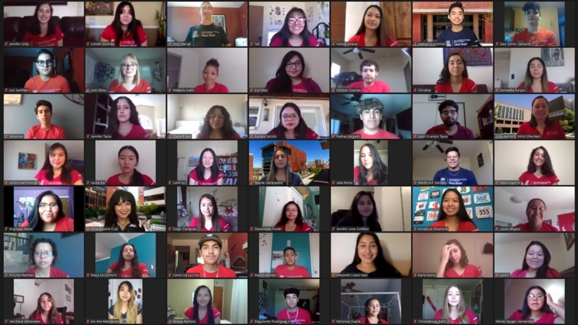 In 2020, the pandemic forced the Office of Equity, Diversity and Inclusion to pivot to online summer programs. Here, Med-Start’s 42 participants are pictured with program organizers in a Zoom meeting.