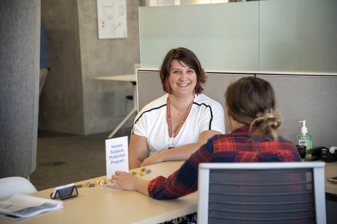 Attendees check out the new space during the grand opening of the Faculty Commons + Advisory event inside the Health Science Innovation Building. The FC+A is a place where faculty can gather and collaborate with other professionals.