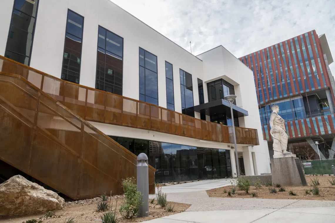 The exterior of the newly expanded Skaggs Center, which is home to new chemistry and biology laboratories and will support drug discovery research.