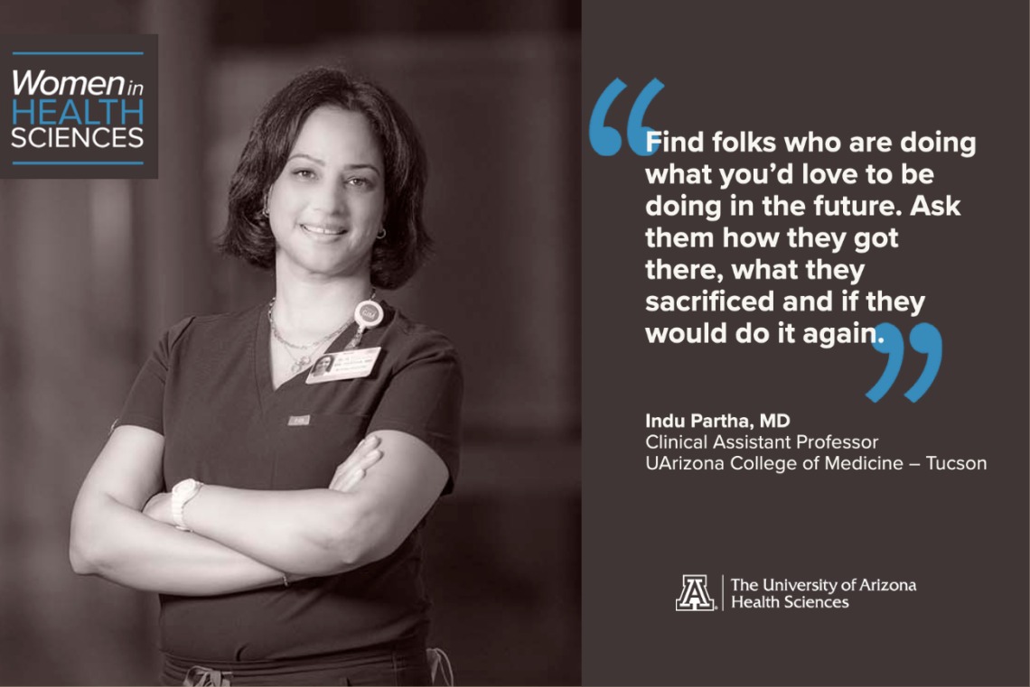 Indu Partha, MD FACP, says she always wanted a career that makes a positive difference in people's lives, one that intellectually stimulates and challenges her on a daily basis.  She finds joy in not only sharing her knowledge but also in watching them realize their unlimited potential. Her goal is to train more passionate, compassionate and proud primary care general internists. 