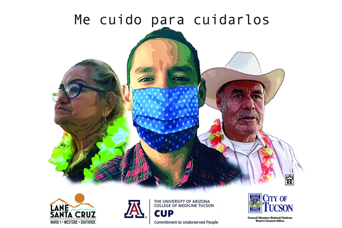 This poster concept is “I take care of myself to take care of them,” to show everyone must help practice public health precautions for the good of the entire community.