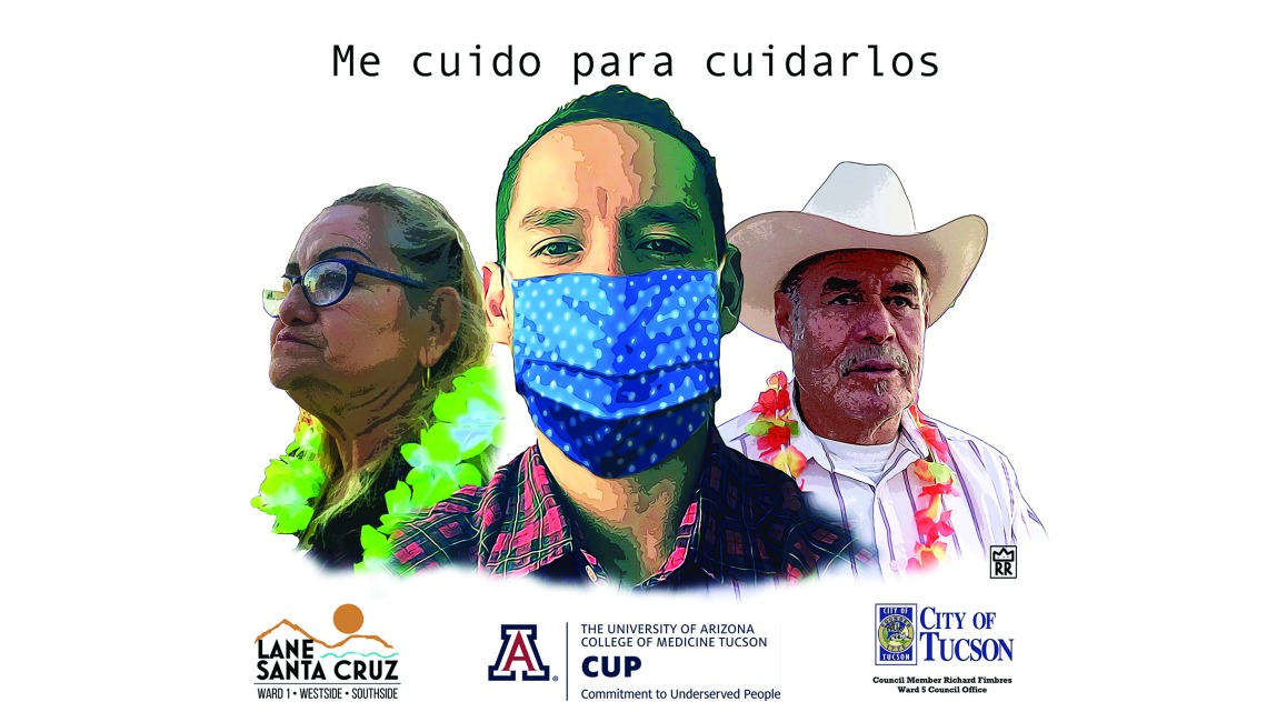 This poster concept is “I take care of myself to take care of them,” to show everyone must help practice public health precautions for the good of the entire community.