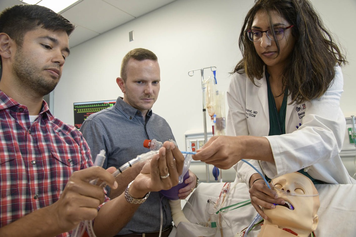 Pulmonary residents use ASTEC’s SimDeck to practice medical procedures in simulated environments.