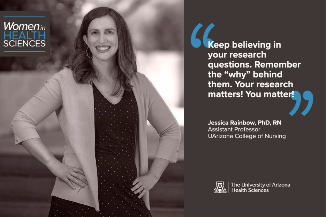 Jessica Rainbow, PhD, RN, said she was initially inspired to become a nurse in high school after caring for her father during his cancer treatment and recovery. However, she wanted to become a nurse scientist after seeing how systemic issues in the intensive care unit negatively impact nurses and their care.   