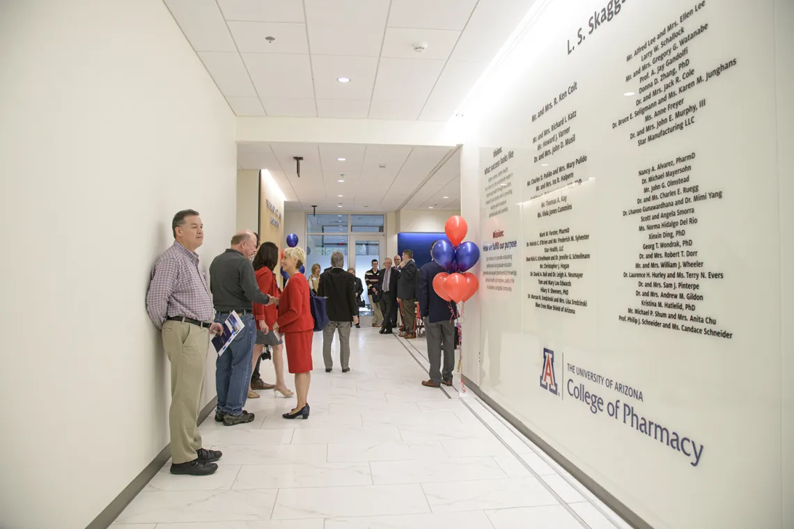 Donors take tours through the Skaggs expansion. 