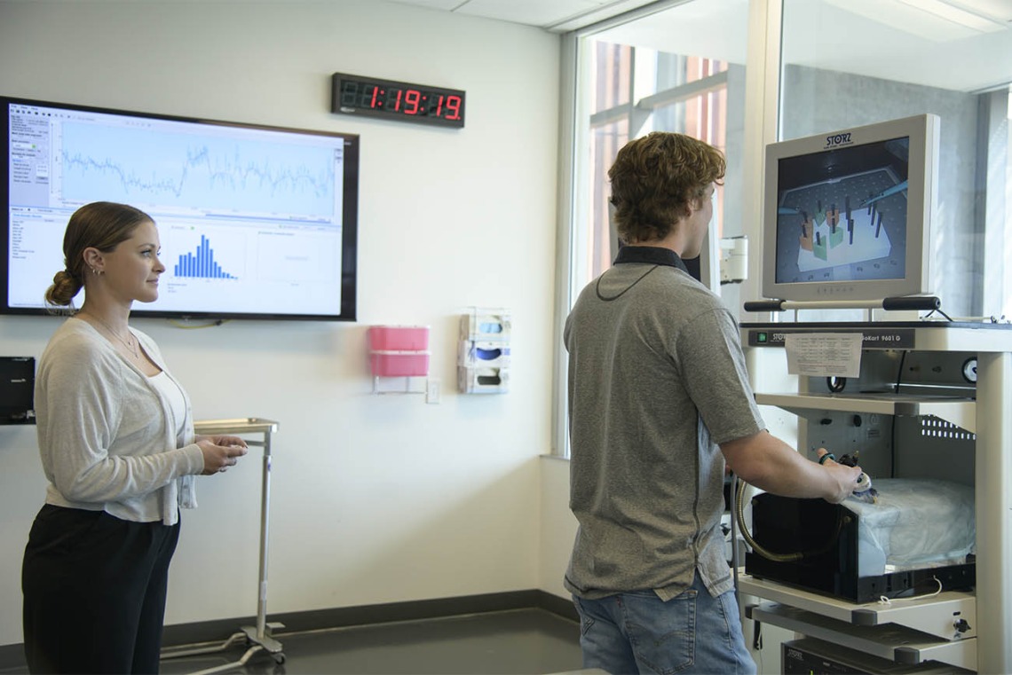Students from the Arizona Simulation Technology and Education Center used heart rate monitors provided by the Sensor Lab to conduct a study on the impact of stress on surgical skill retention. 