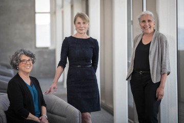 From left: Esther Sternberg, MD, Kathleen Insel, PhD, RN, and Mindy Fain, MD, are bringing together aging experts from across the university and creating community networks and partnerships to support the needs of an aging population through Innovations in Healthy Aging. 
