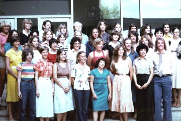 The College of Nursing Class of 1980 poses for a photo.