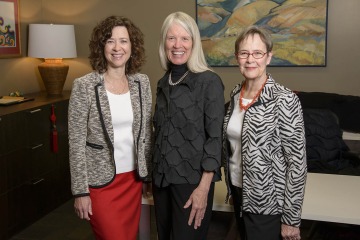 GRACE Project investigators Kathryn Reed, MD (center), and Anne Wright, PhD (right), with Judith Gordon, PhD, who took over the WAM steering committee in 2014.