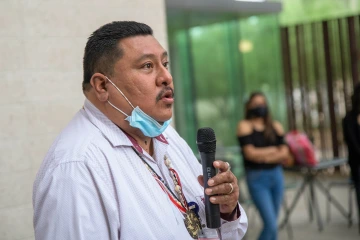 The ceremony was led by Native American traditional healer Miquel Flores, Jr., a member of the Pascua Yaqui and Tohono O’odham tribes.