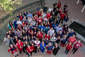 Members of UArizona Campus Health gather for a photo to commemorate their 2022 University of Arizona Team Award for Excellence. Click to enlarge.