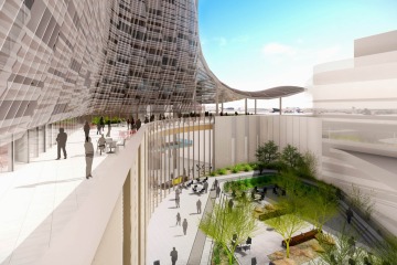 An artist rendering of the concourse of the Center for Advanced Molecular and Immunological Therapies facility in Phoenix