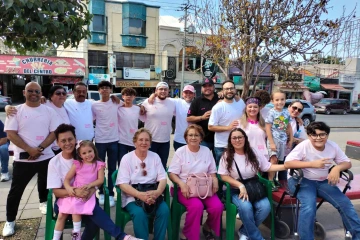 A group of supporters and volunteers at a breast cancer fundraiser in Nogales, Sonora, Mexico