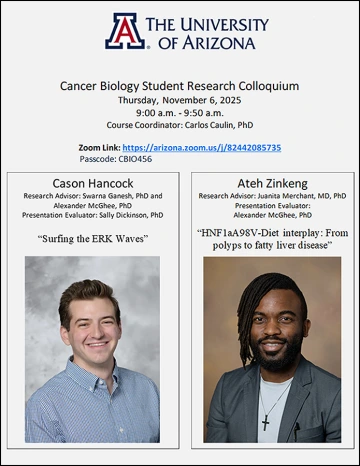 [Image of flyer for this event: CBIO Student Research Colloquium, 11.6.25]