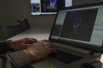 Dr. Raikes converts the raw data taken by MRI machines into 3D representations of the brain’s internal structures.