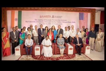 Dr. Gregorio, who visited Amrita University’s Amritapuri campus in Kollam, India, last winter, looks forward to growing the Health Sciences’ education and research opportunities with international partners. (Courtesy University of Arizona International)
