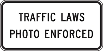 Photo radar warning sign