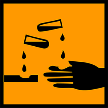 Hazard: Corrosive Chemical Sign