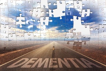 Puzzle illustration with the word dementia