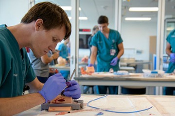 ASTEC is notable for its artificial tissue laboratory, which can create bleeding tissues for students and health care providers to practice on.