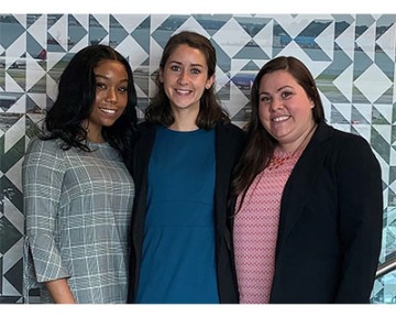 From left, Mariah Murray, Christina Baum and Breanne Lott attended orientation for the CEESP Fellowship program in New York City, March 22-23. Photo: Mariah Murray