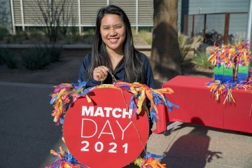 Students at the College of Medicine – Phoenix received their matches in a celebratory pinata that they opened remotely with family and friends.